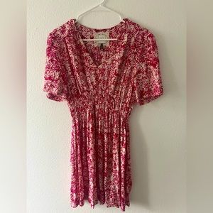 Anthropologie HD in Paris Pink Floral Dress size 8